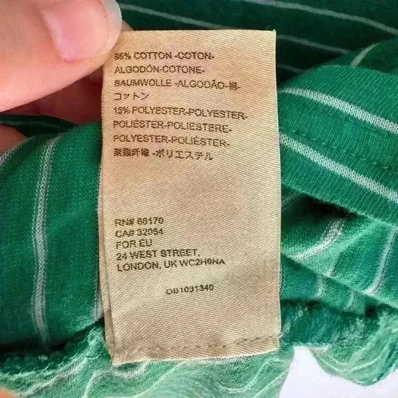 Anthropologie Laura Ruffle Top Striped Green and White Size XS - Picture 8 of 11